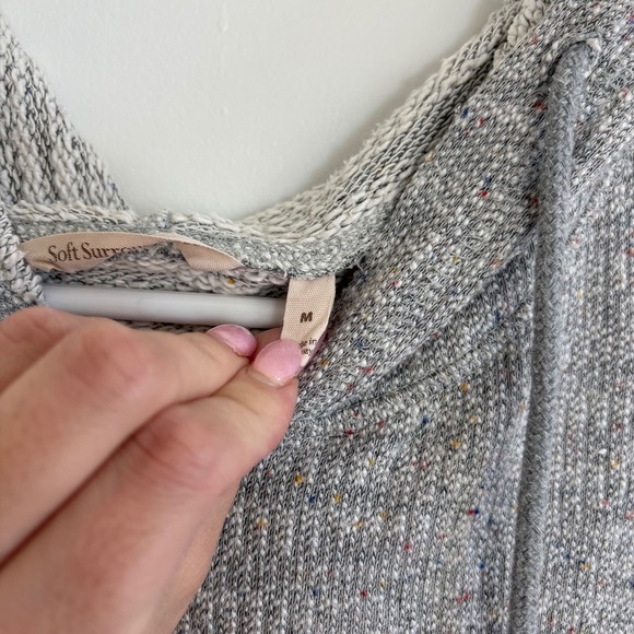 Soft Surroundings Lazy Day Hoodie Dress Knit Drawstring Pockets Casual Gray M - Picture 6 of 6